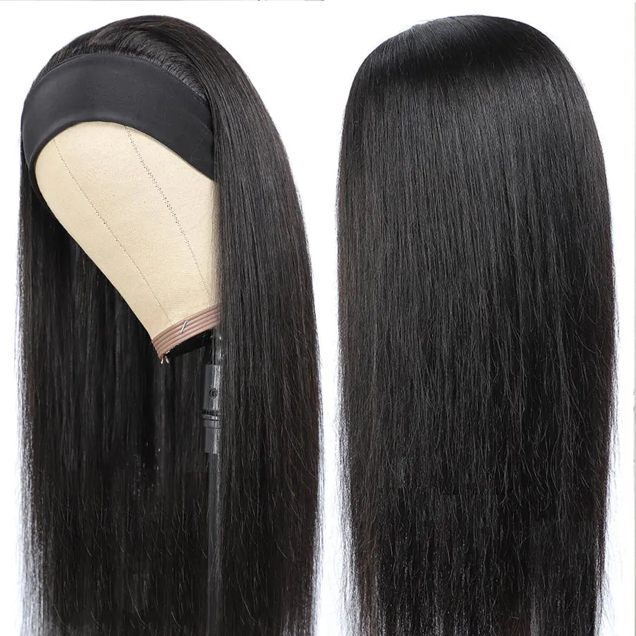 Human Hair Headband Wig Without Lace