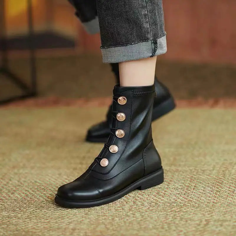 Breathable Leather Martin Boots for Summer Wear