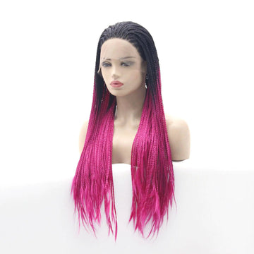 European Double Braided Wig in Purple