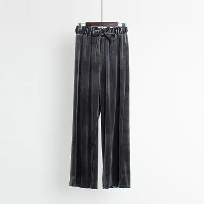 Korean Style High Waist Velvet Loose Leggings for Women