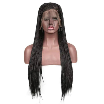 Black Braided Synthetic Lace Front Wig